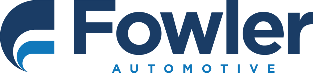 Fowler Automotive logo with blue swoop