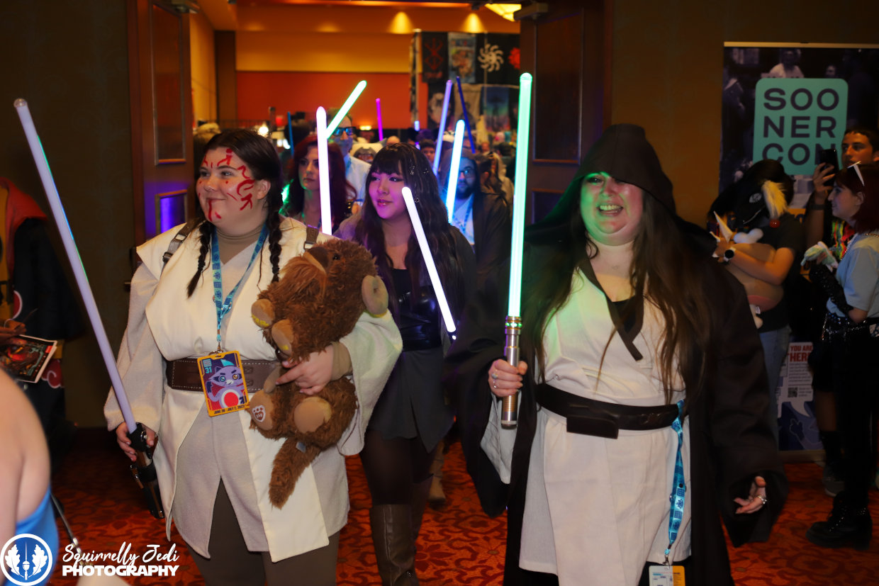 Jedi walk through the halls