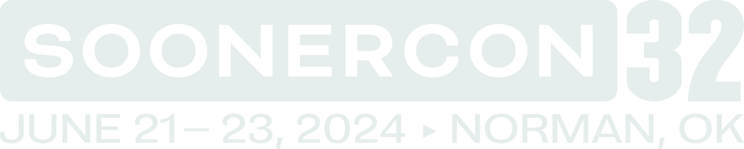 Soonercon logo and dates