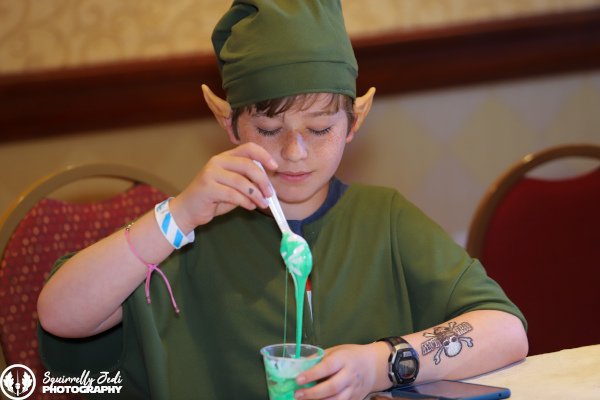A young Link dabbles in potion making.